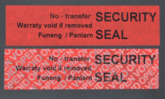 Red 56um 1mil Matte Non Transfer Tamper Evident Label For VOID