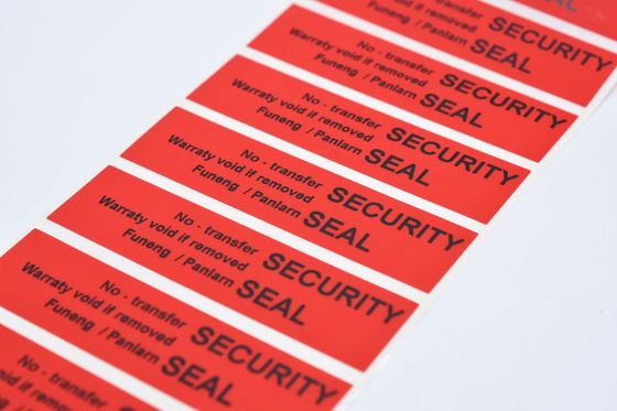 Red 56um 1mil Matte Non Transfer Tamper Evident Label For VOID
