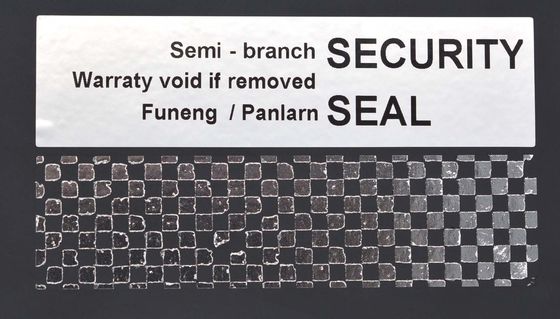 60um 1mil Tamper Proof Seal Security Sticker Silver Matte Semi Transfer Tamper Evident Label For Checkerboard