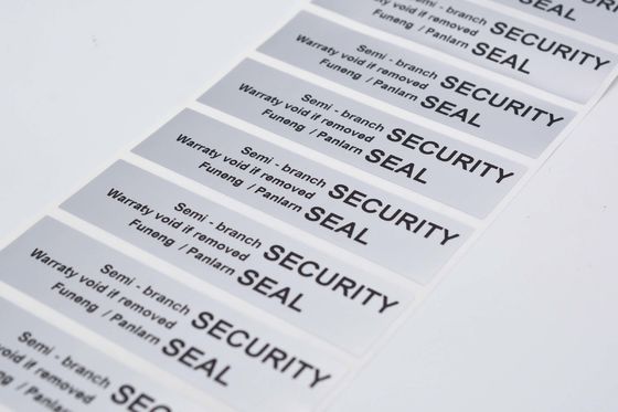 60um 1mil Tamper Proof Seal Security Sticker Silver Matte Semi Transfer Tamper Evident Label For Checkerboard