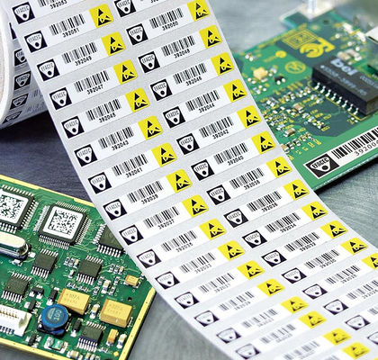 ESD Anti Static Labels 2mil Glossy Electrostatic Dissipative Polyester Labels