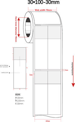 30x100-30mm 1mil White Matte Translucent Water Resistant Sticker Vinyl A4
