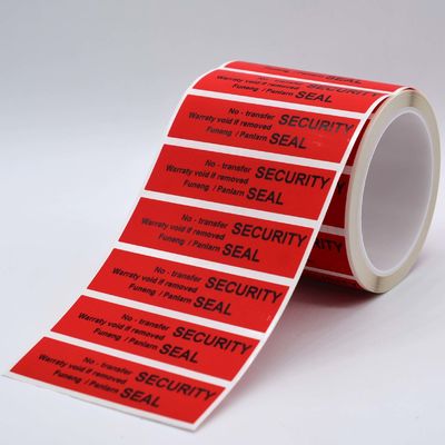 Red 56um 1mil Matte Non Transfer Tamper Evident Label For VOID